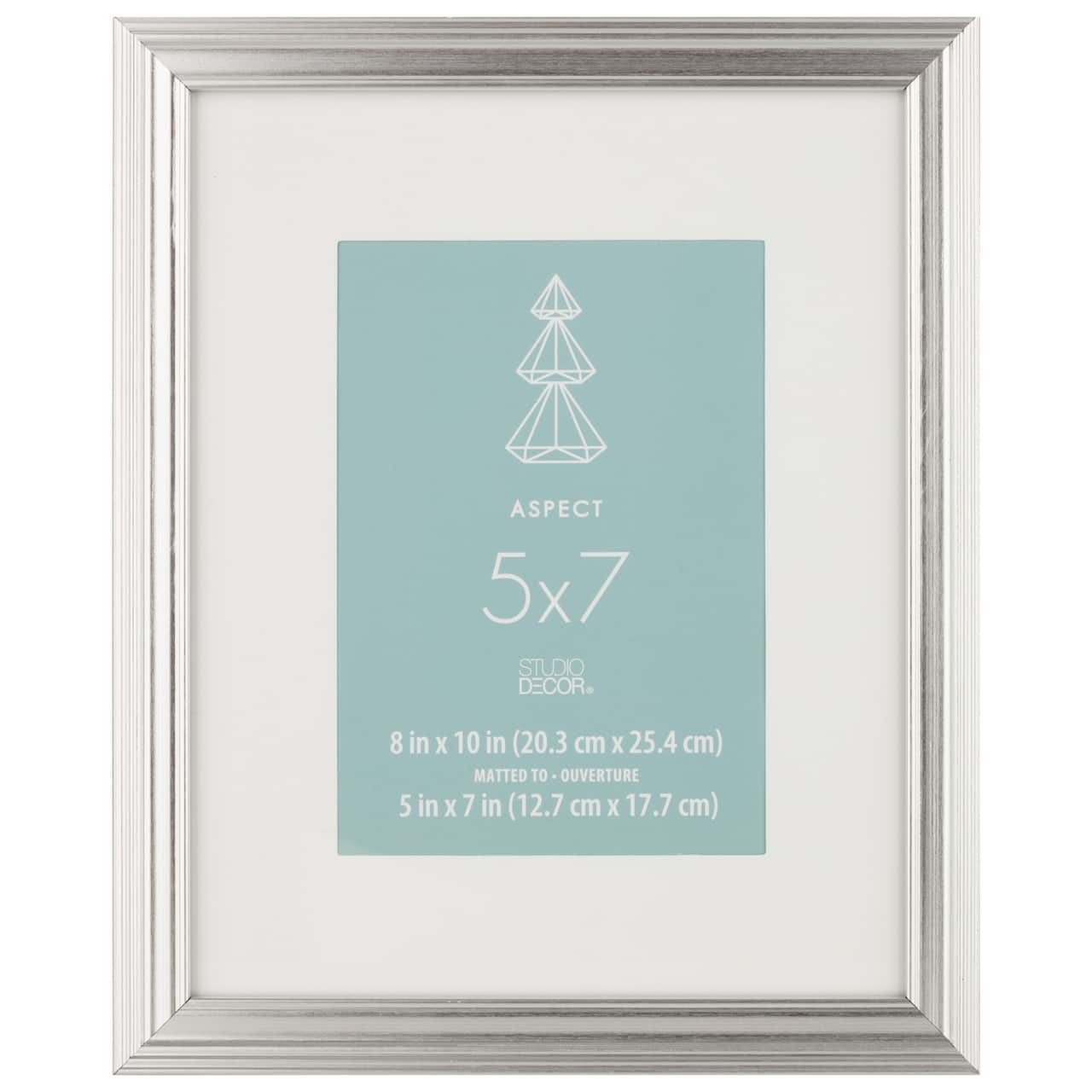 12 Pack: Silver Narrow 5" x 7" with Mat Frame, Aspect by Studio Décor®